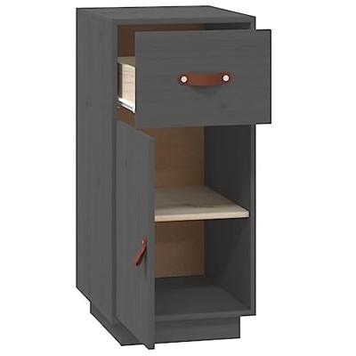 Dressoir 34x40x75 cm massief grenenhout grijs - thumbnail