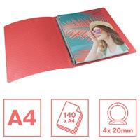Esselte Colour&apos;Breeze ringmap, 4 ringen, PP, ft A4, met soepele kaft, koraal - thumbnail