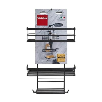 Metaltex origin line doucherek 3 etages 23x12x38 cm zwart - thumbnail