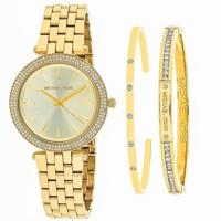 Michael Kors MK3430 Mini Darci Gold Tone 33mm Kristallen Bezel Dames Polshorloge - thumbnail