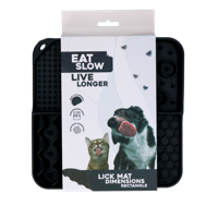 Eat Slow Live Longer Lick Mat Dimensions Rectangle Grijs - thumbnail