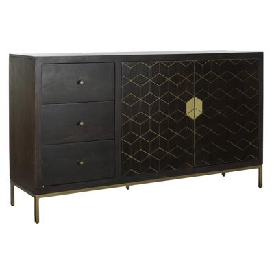 Dressoir DKD Home Decor Zwart Gouden Donkerbruin 160 x 40 x 90 cm