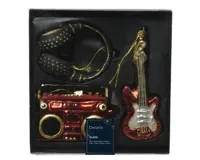 Decoris Kersthanger glas muziek set 5x8.5x10.5cm - thumbnail
