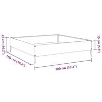 Plantenbak verhoogd 100x100x26 cm gegalvaniseerd staal - thumbnail
