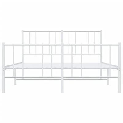 Bedframe met hoofd- en voeteneinde metaal wit 120x200 cm - thumbnail