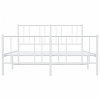 Bedframe met hoofd- en voeteneinde metaal wit 120x200 cm - thumbnail