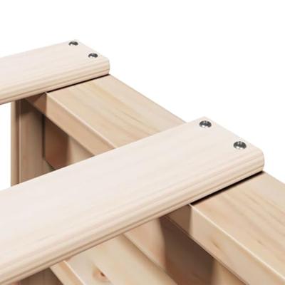 Bed met boekenkast zonder matras massief grenenhout 100x200 cm