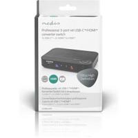 Nedis HDMI-Converter | 1x USB-C / 2x HDMI Input | 1x HDMI Output | 1-weg | 4K@60Hz | 18 Gbps | ABS | Antraciet - VCON6420AT - thumbnail