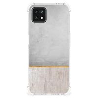OPPO A53 5G | A73 5G Stevig Telefoonhoesje Wood Concrete - thumbnail