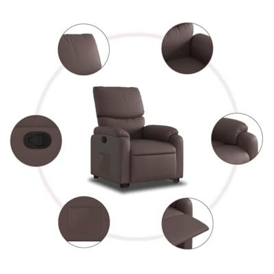Sta-op-fauteuil verstelbaar kunstleer bruin