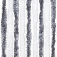 Vliegengordijn 56x185 cm chenille grijs en wit - thumbnail