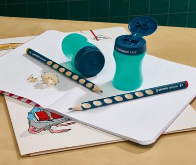 Stabilo easy 3-in-1 rechts puntenslijper petrol