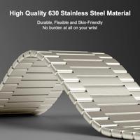 Magnetische stalen band - Zeer sterke magneet - Titanium kleur - Geschikt voor Apple Watch 44mm / 45mm / 46mm / 49mm - thumbnail