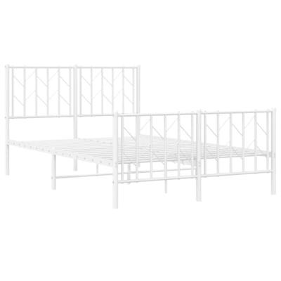 Bedframe met hoofd- en voeteneinde metaal wit 120x200 cm - thumbnail