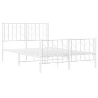 Bedframe met hoofd- en voeteneindemetaal wit 120x200 cm - thumbnail