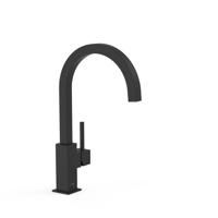 Keukenkraan Tres Cocina Gebogen Uitloop 20.5 cm Mat Zwart - thumbnail