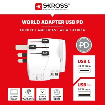 Skross 1.302473 Reislader PRO Light USB AC30PD World