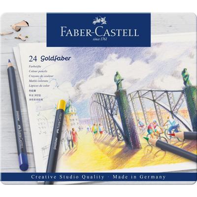24 Kleurpotloden Faber-Castell Goldfaber in bliketui
