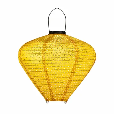 Solar Lampion Papier Geel 33x29cm