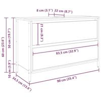 Badkamerkast met lades 90x34,5x60 cm gerookt eikenkleurig - thumbnail