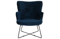 Armstoel DKD Home Decor Blauw Zwart Metaal 68 x 76 x 90 cm - thumbnail