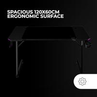 Bureau Gaming Mars Gaming ESCRITORIO ERGO RGB Zwart 120 x 60 cm - thumbnail
