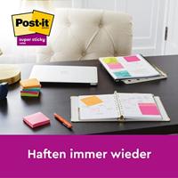 Post-it Super Sticky notes Oasis, 90 vel, ft 76 x 127 mm, geassorteerde kleuren, pak van 5 blokken - thumbnail