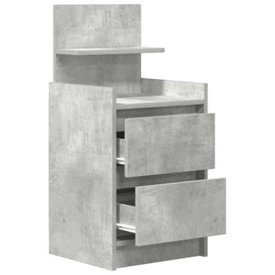 Nachtkastjes met 2 lades 2 st 38x34x80 cm betongrijs
