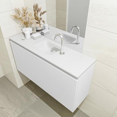 MONDIAZ OLAN 100cm toiletmeubel talc. LEX wastafel talc midden 1 kraangat MONDIAZ OLAN 100cm toiletmeubel talc. LEX wastafel talc midden 1 kraangat