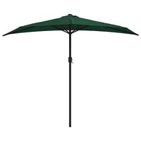 VidaXL Balkonparasol half met aluminium paal 270x144 cm groen - thumbnail