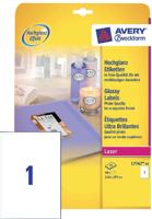 Etiket avery l7767-40 210x297mm a4 gl wit 40stuks - thumbnail