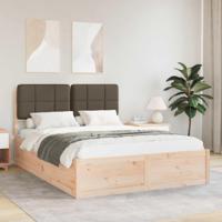 Bedframe met Gevoerd Hoofdgedeelte Taupe 160 x 200 cm - thumbnail