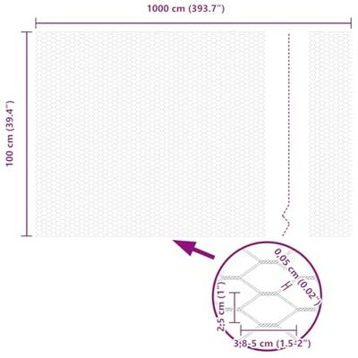 Zeskantig hekwerk Zilver 1 x 10 m Gegalvaniseerd staal