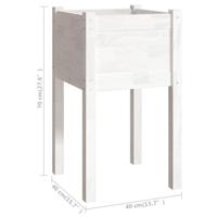 VidaXL Plantenbak 40x40x70 cm massief grenenhout wit - thumbnail