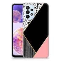 Samsung Galaxy A23 | TPU Hoesje | Zwart Roze Vormen - thumbnail