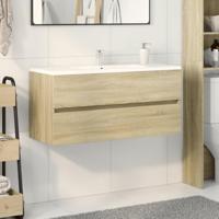 Wastafelkast 100x38,5x45 cm bewerkt hout sonoma eikenkleurig - thumbnail