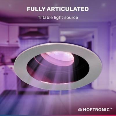 Set van 3 Mesa - Smart inbouwspot - IP20 voor binnen - 5,5 Watt 345 Lumen - Kantelbaar - Wifi + Bluetooth - Verzonken - RGBWW - GU10 - Google Home, Amazon Alexa en Siri - RVS