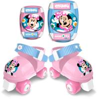 Set rolschaatsen en beschermende kleding - MINNIE - MN432035 - Met elleboog- en kniebeschermers - Roze - thumbnail