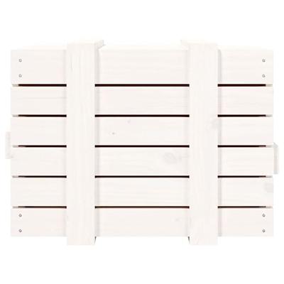 VidaXL Opbergbox 58x40,5x42 cm massief grenenhout wit
