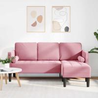 Bankstel met kussen Roze Polyester - thumbnail