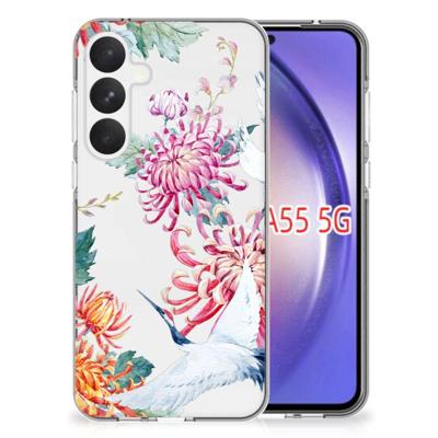 Samsung Galaxy A55 | TPU Hoesje | Bird Flowers