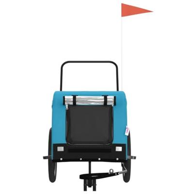 Hondenfietstrailer oxford stof en ijzer blauw en zwart - thumbnail