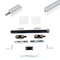 Xperta set 2m rail - Wit - Plafond opbouw - Enkele deur - Deurdikte 50-55mm - Dubbele softclose - inbouw auto fix - Set Eindkappen - thumbnail
