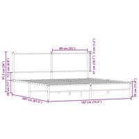 Bedframe zonder matras metaal gerookt eikenkleurig 180x200 cm - thumbnail