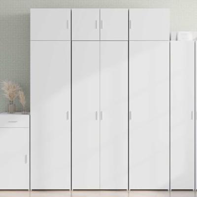 Hoge kast 70x42,5x185 cm bewerkt hout wit