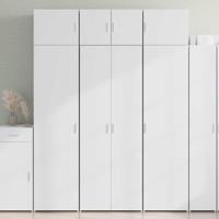 Hoge kast 70x42,5x185 cm bewerkt hout wit - thumbnail