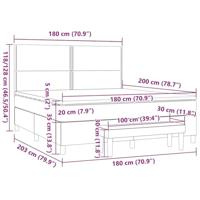 Boxspring met matras stof taupe 180x200 cm - thumbnail