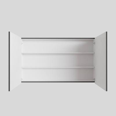 Spiegelkast BWS Cube 120x70x16 cm 2 Deuren Antraciet met Mat Wit Spiegelkast BWS Cube 120x70x16 cm 2 Deuren Antraciet met Mat Wit