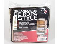 Kast organizer - hangende opberger - stof beige met 3 brede vakken - thumbnail