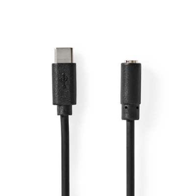 Nedis USB-C™ Adapter | USB 2.0 | USB-C™ Male | 3,5 mm Female | 1.00 m | Rond | Vernikkeld | PVC | Zwart | Label - CCGL65960BK10 Nedis USB-C™ Adapter | USB 2.0 | USB-C™ Male | 3,5 mm Female | 1.00 m | Rond | Vernikkeld | PVC | Zwart | Label - CCGL65960BK10